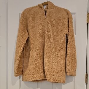 Koolaburra By Ugg Cozy Tan Sherpa Hoodie Pullover, Size Small